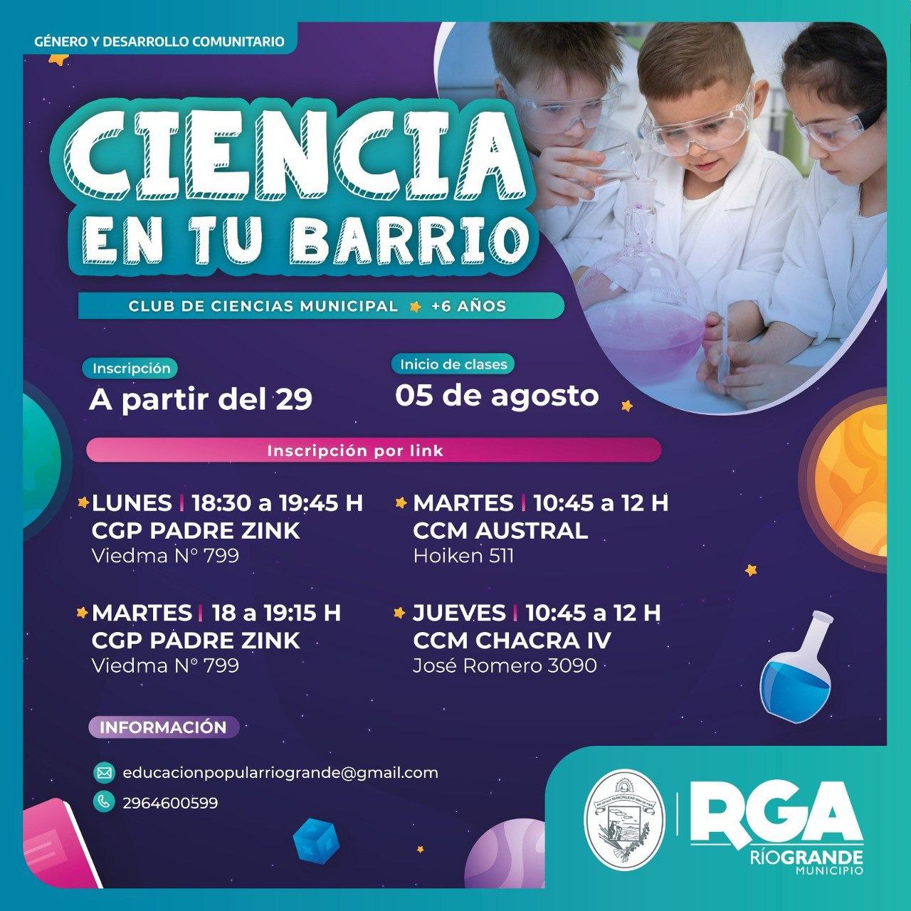 SÉ PARTE DEL CLUB “CIENCIA EN TU BARRIO”